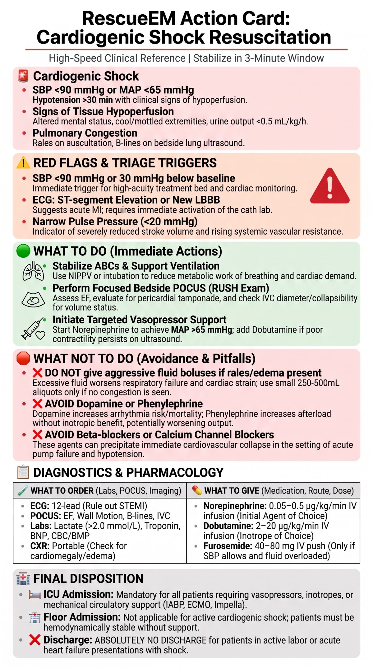 Cardiogenic Shock Action Card