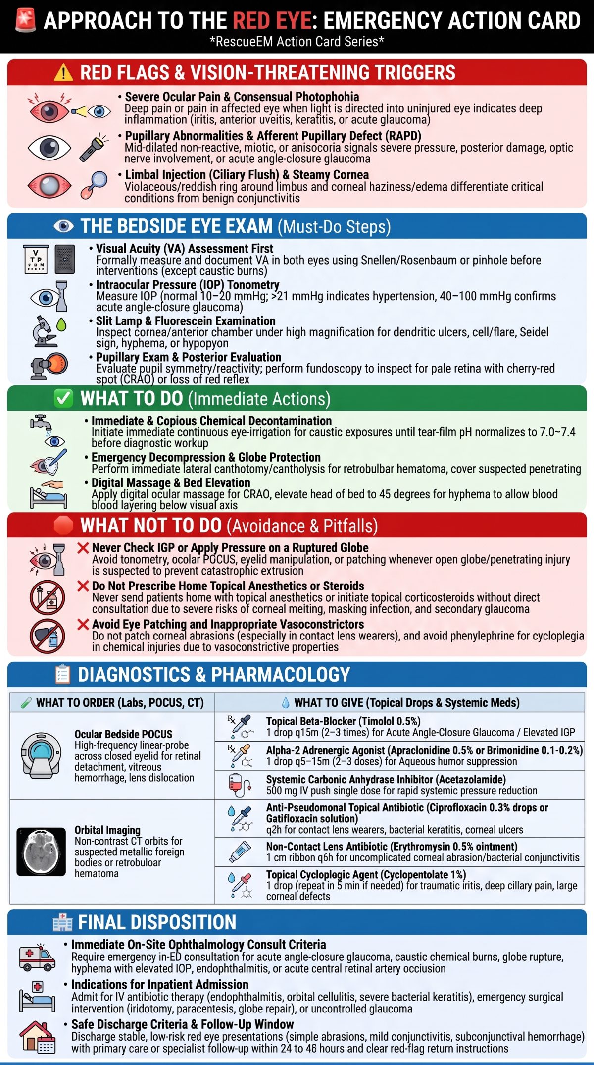Red Eye Emergency Action Card