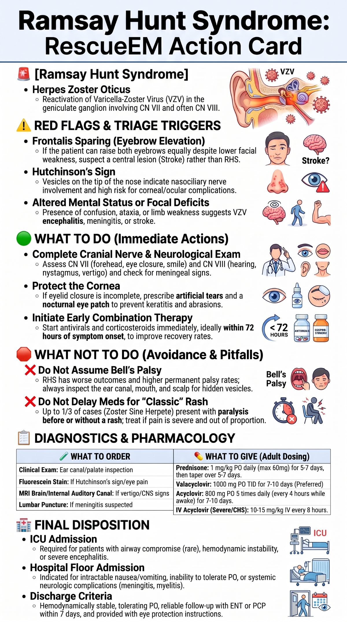 Ramsay Hunt Syndrome Action Card