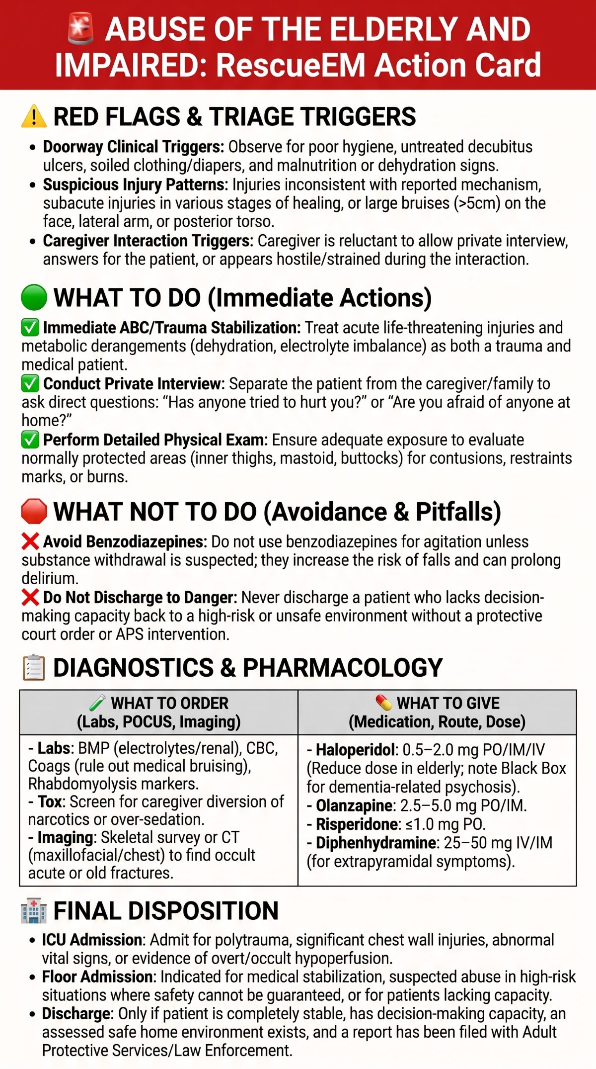 Elder Abuse Medical Action Card