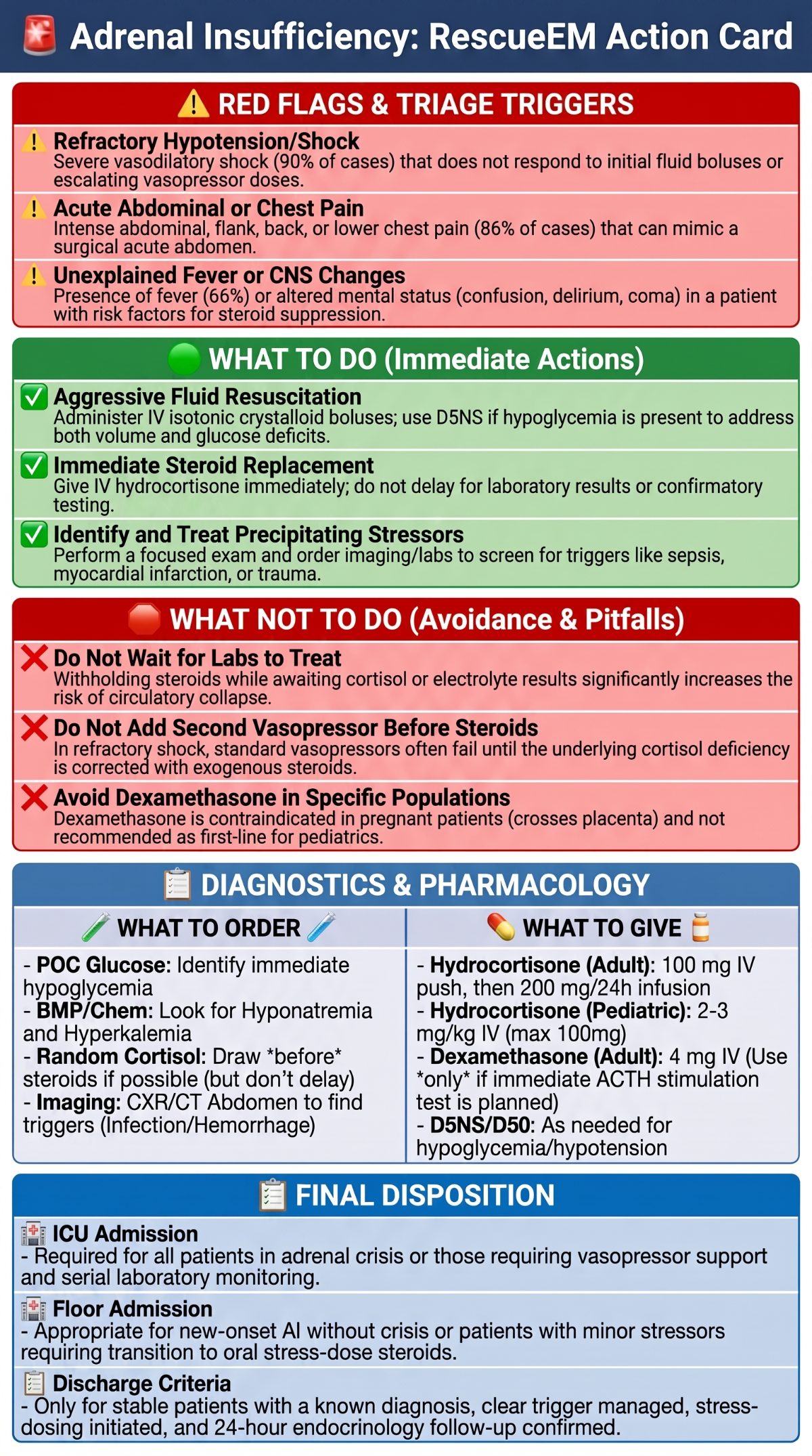 Adrenal Insufficiency Emergency Action Card