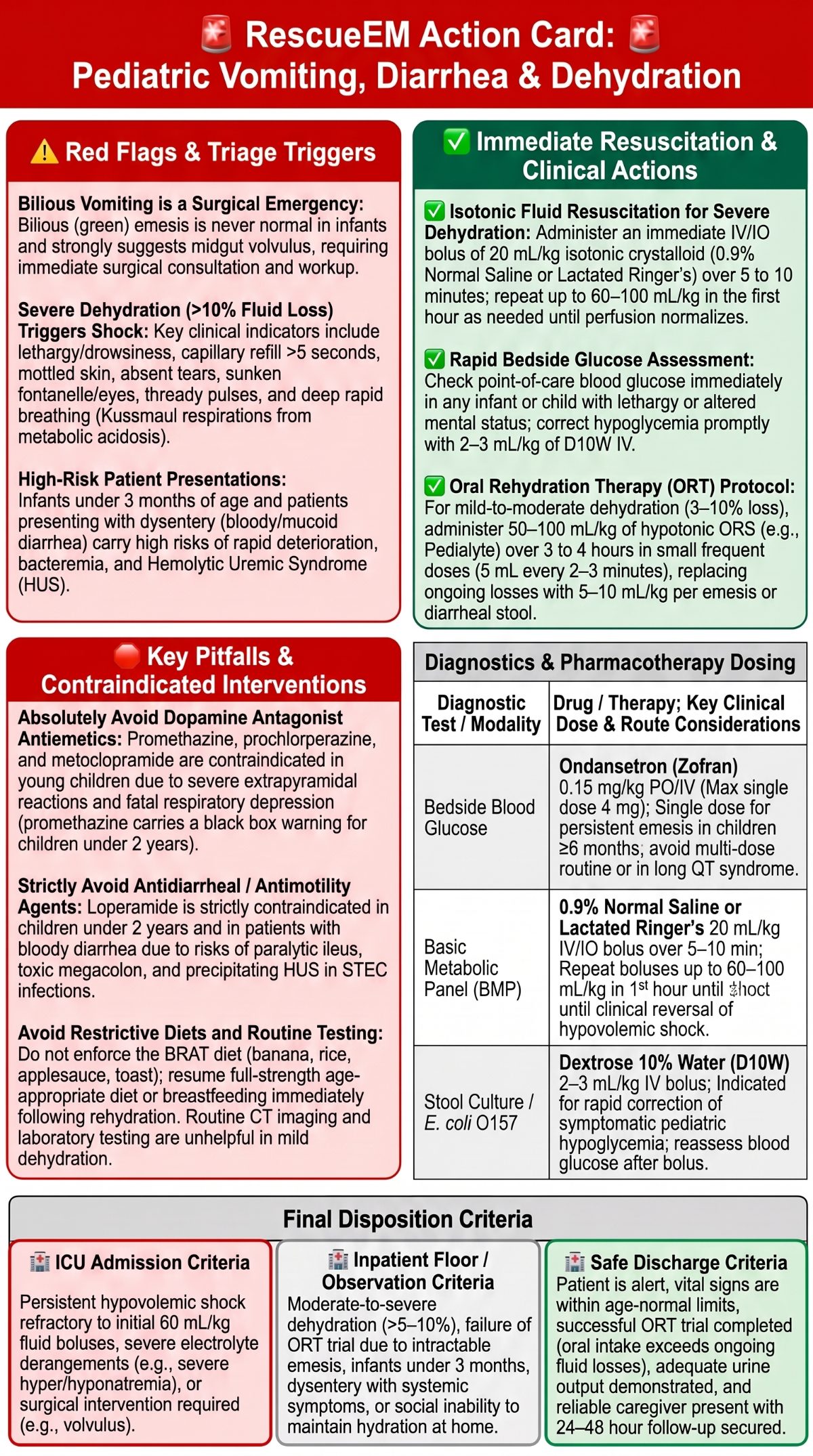 Pediatric Vomiting and Dehydration Card