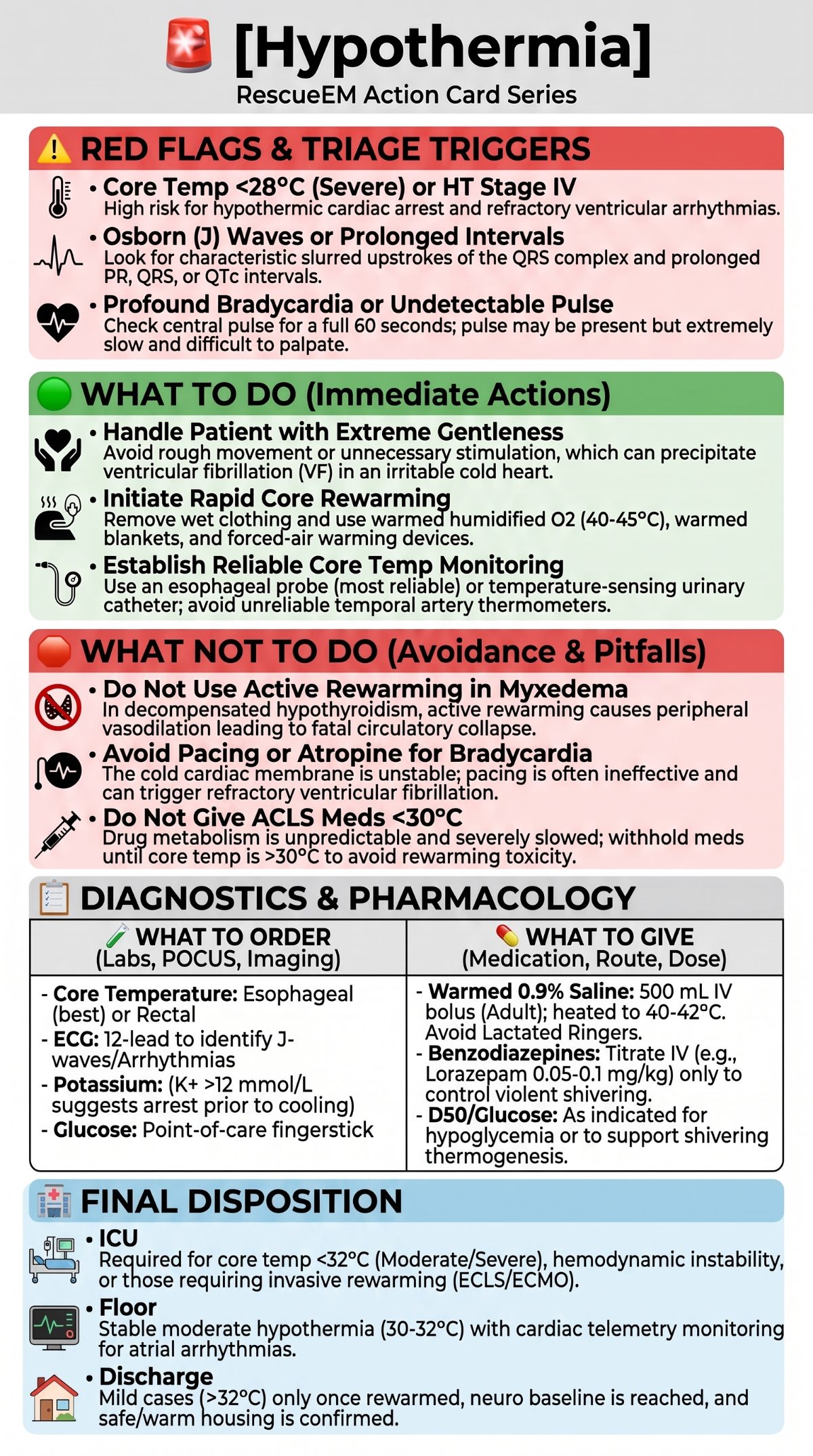 Hypothermia Clinical Action Card