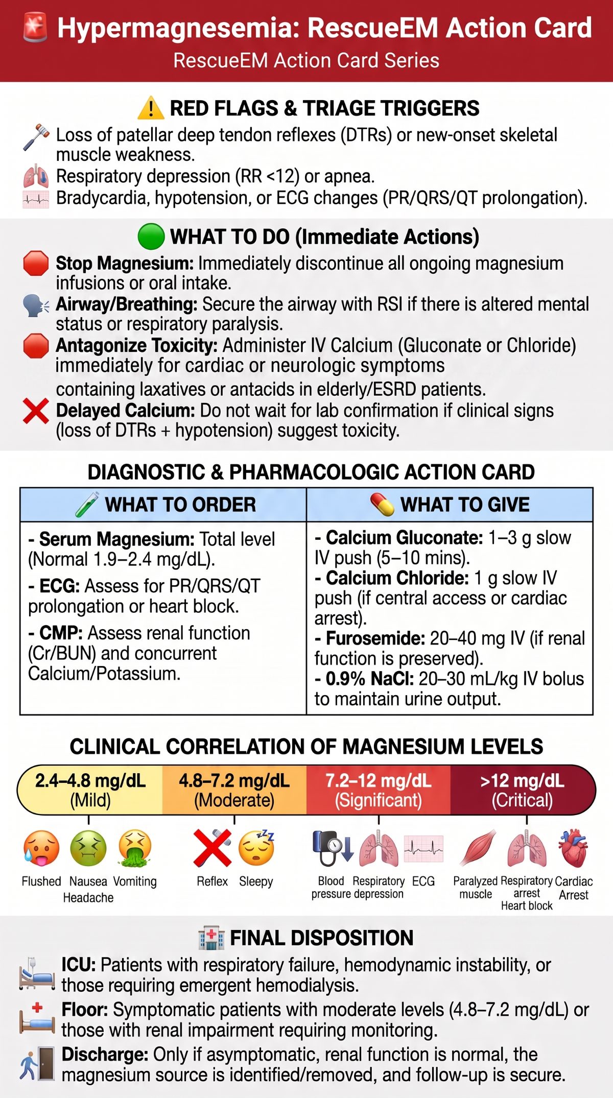 Hypermagnesemia Medical Action Card