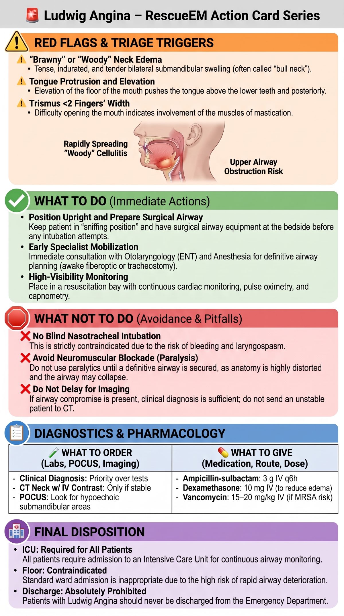 Ludwig Angina Emergency Action Guide