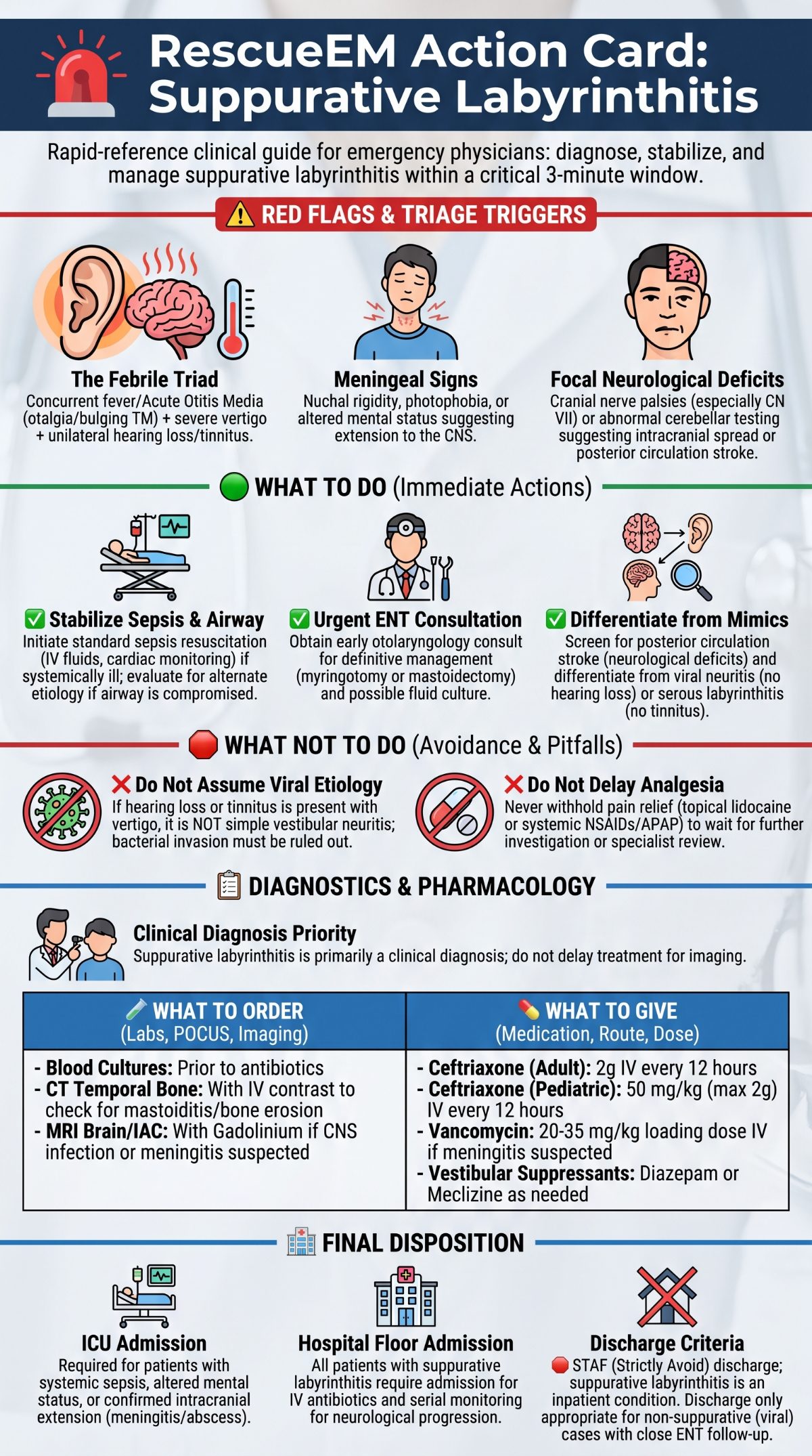 Suppurative Labyrinthitis Clinical Action Card