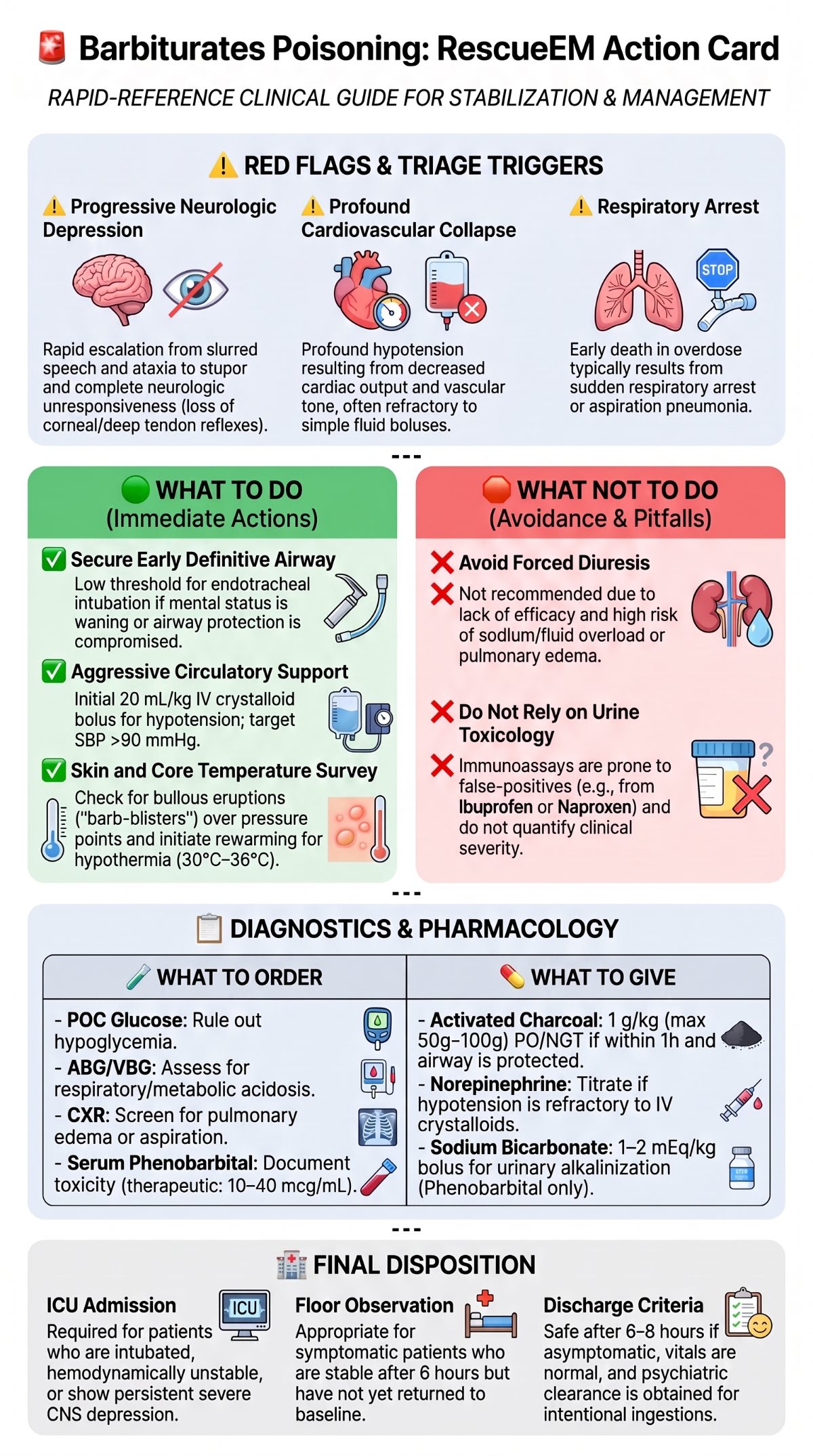 Barbiturate Poisoning Clinical Action Card