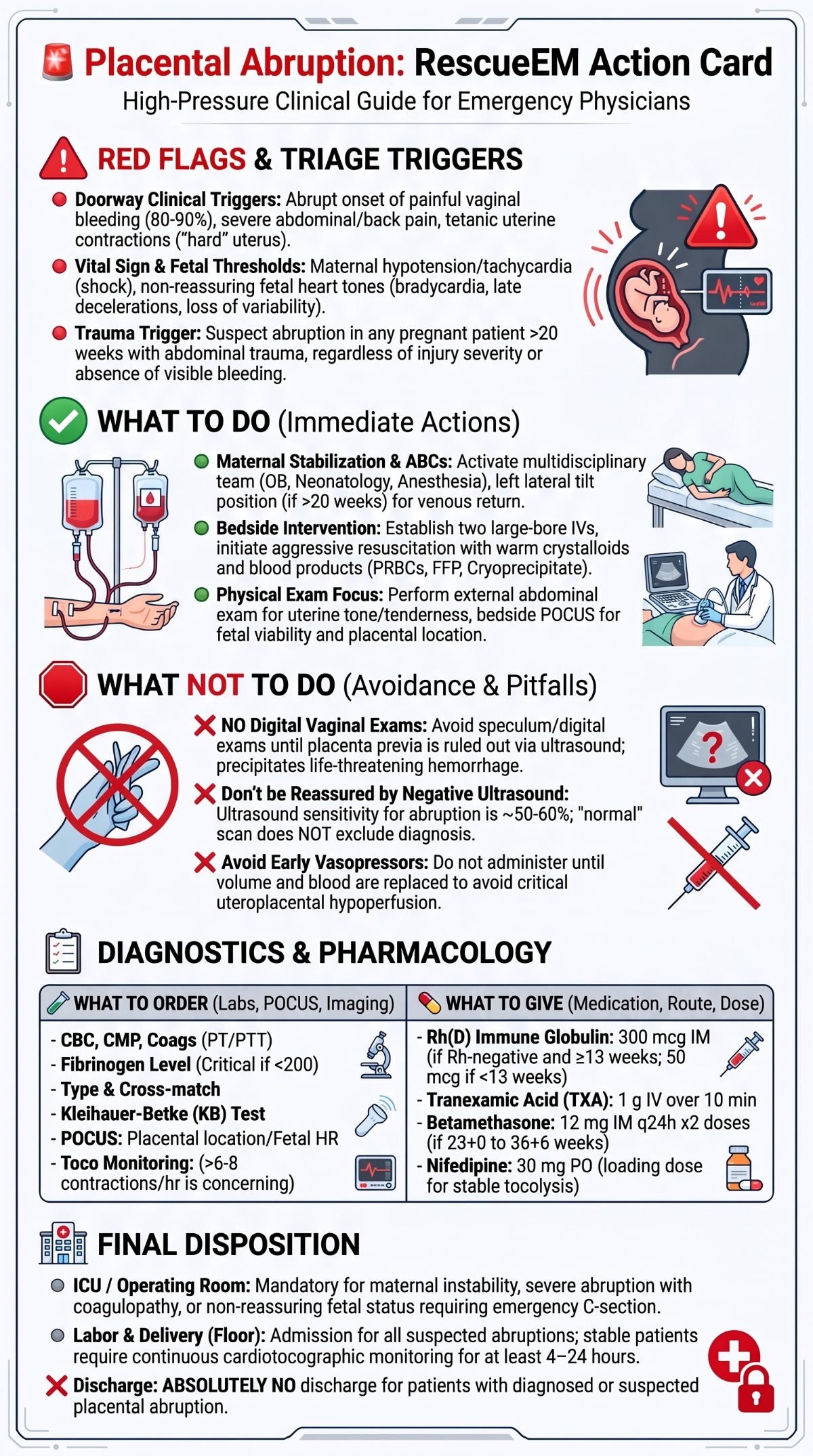 Placental Abruption Clinical Action Card
