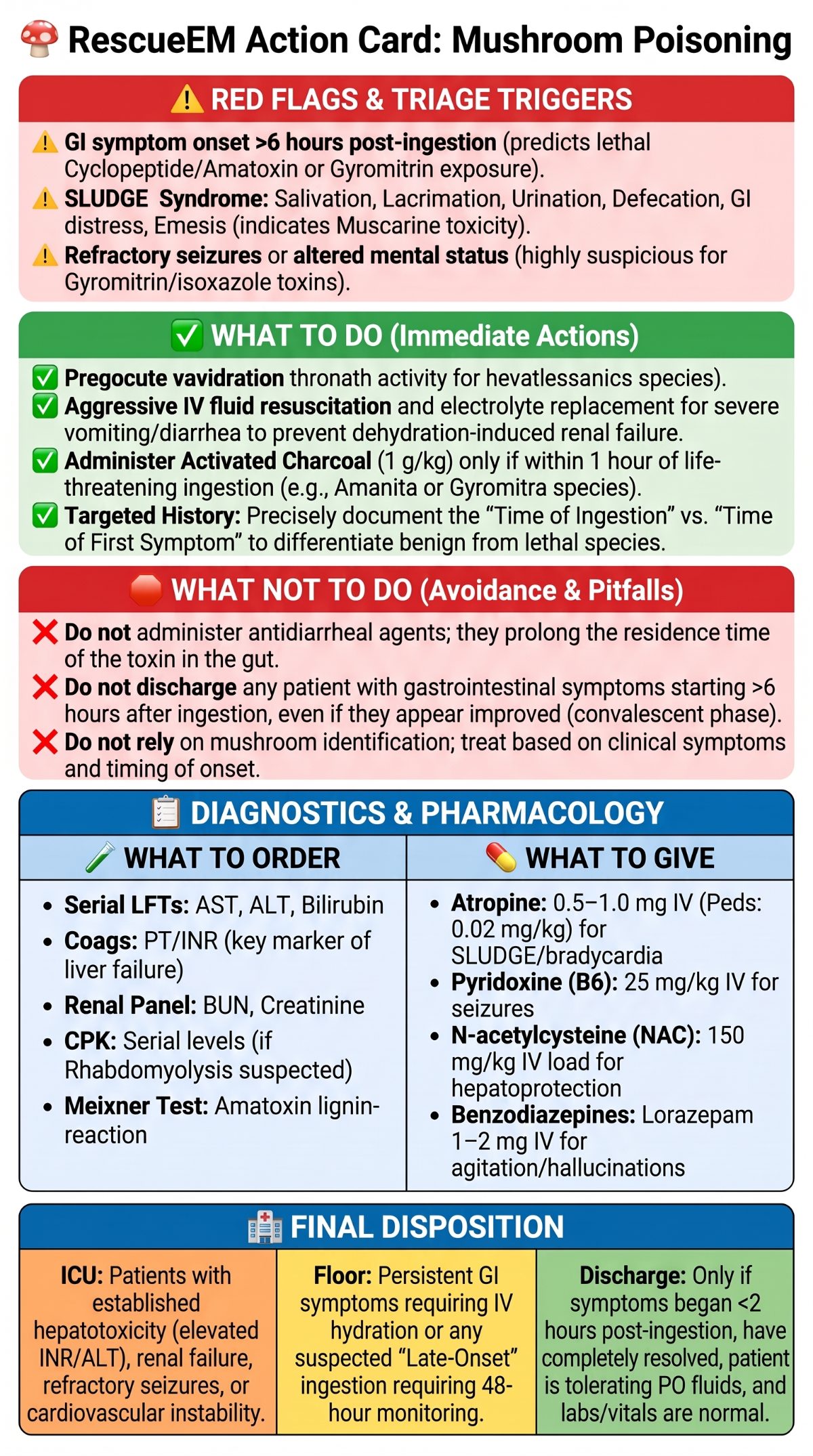 Mushroom Poisoning Action Card