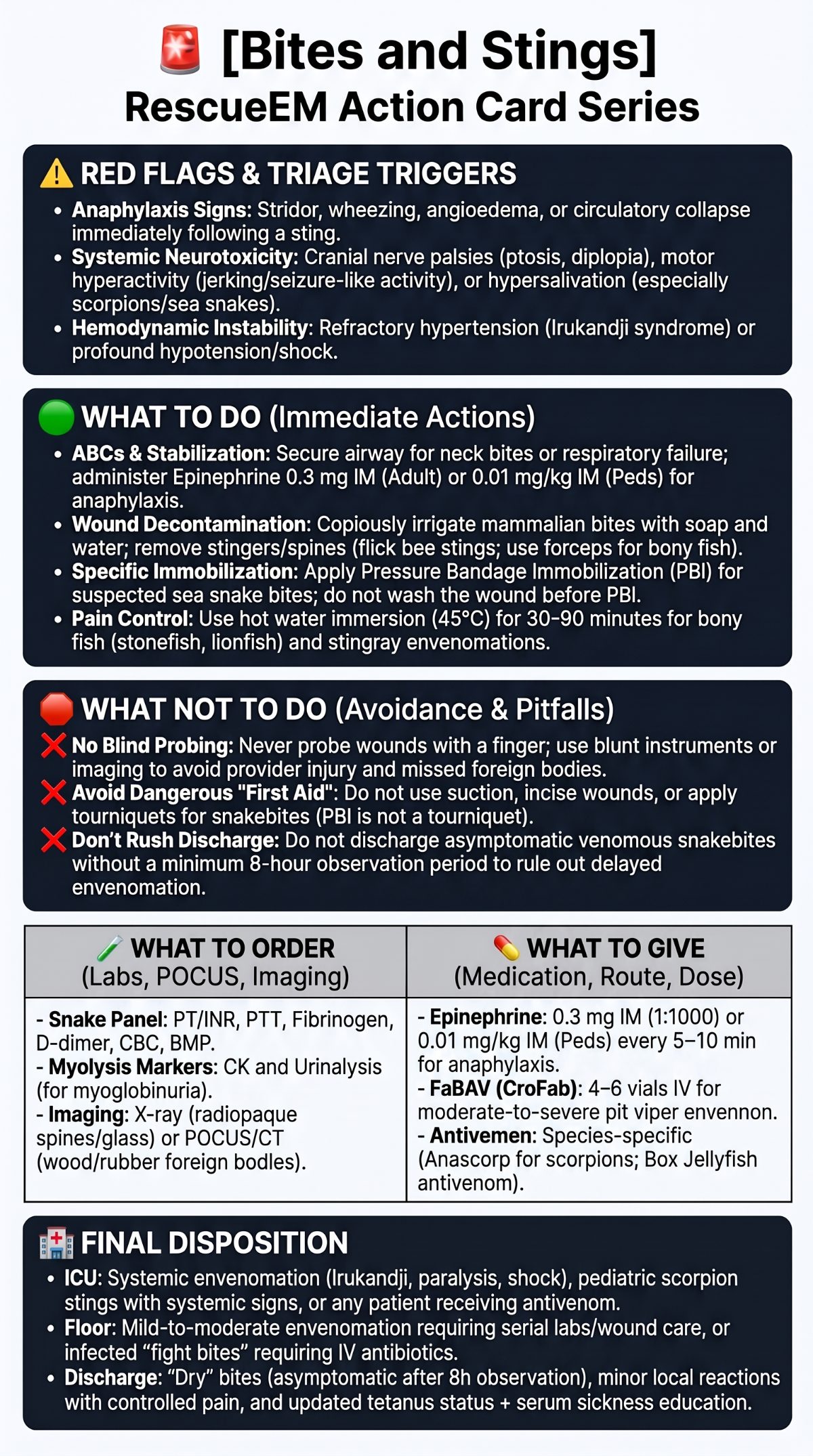 Bites and Stings Emergency Guide