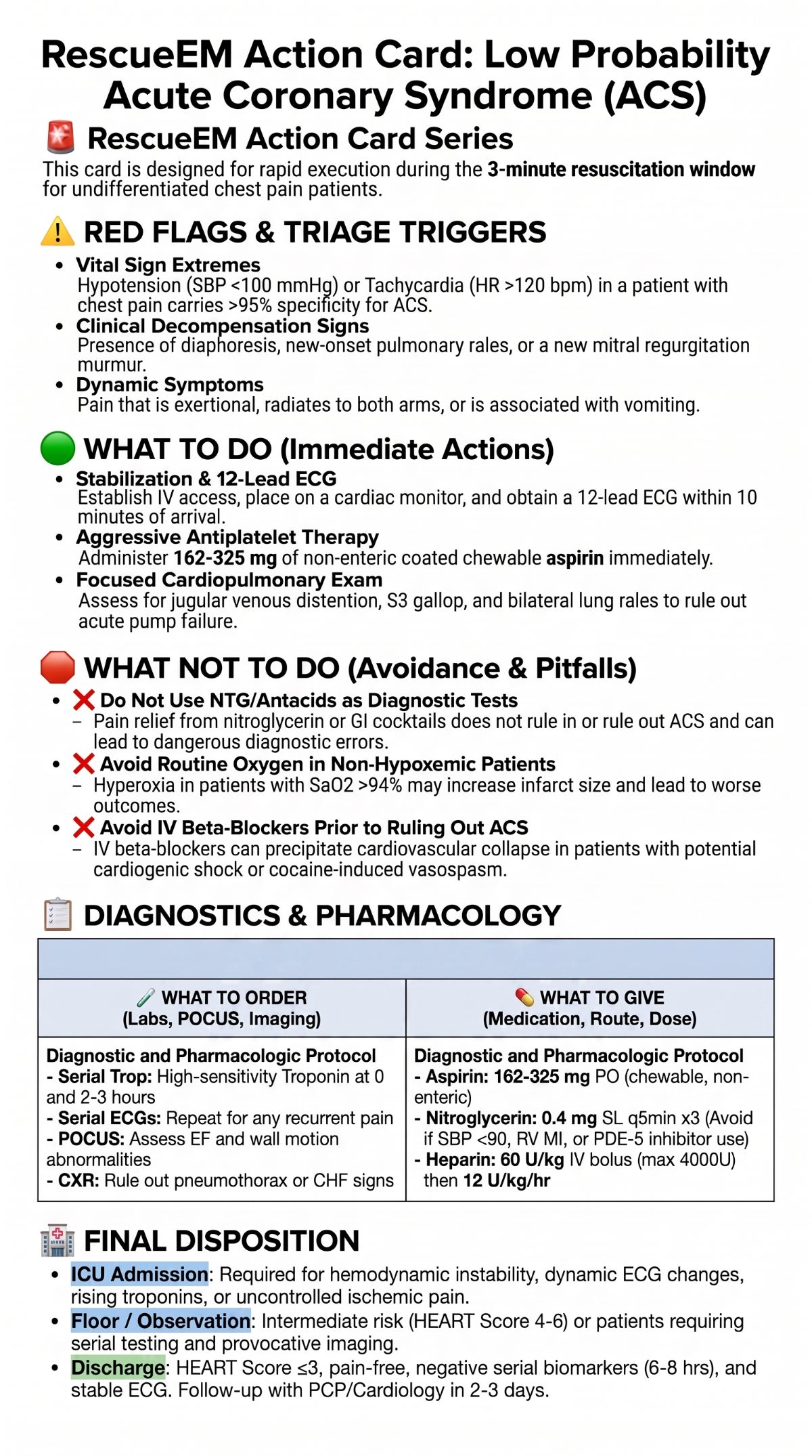 Low Probability ACS Action Card