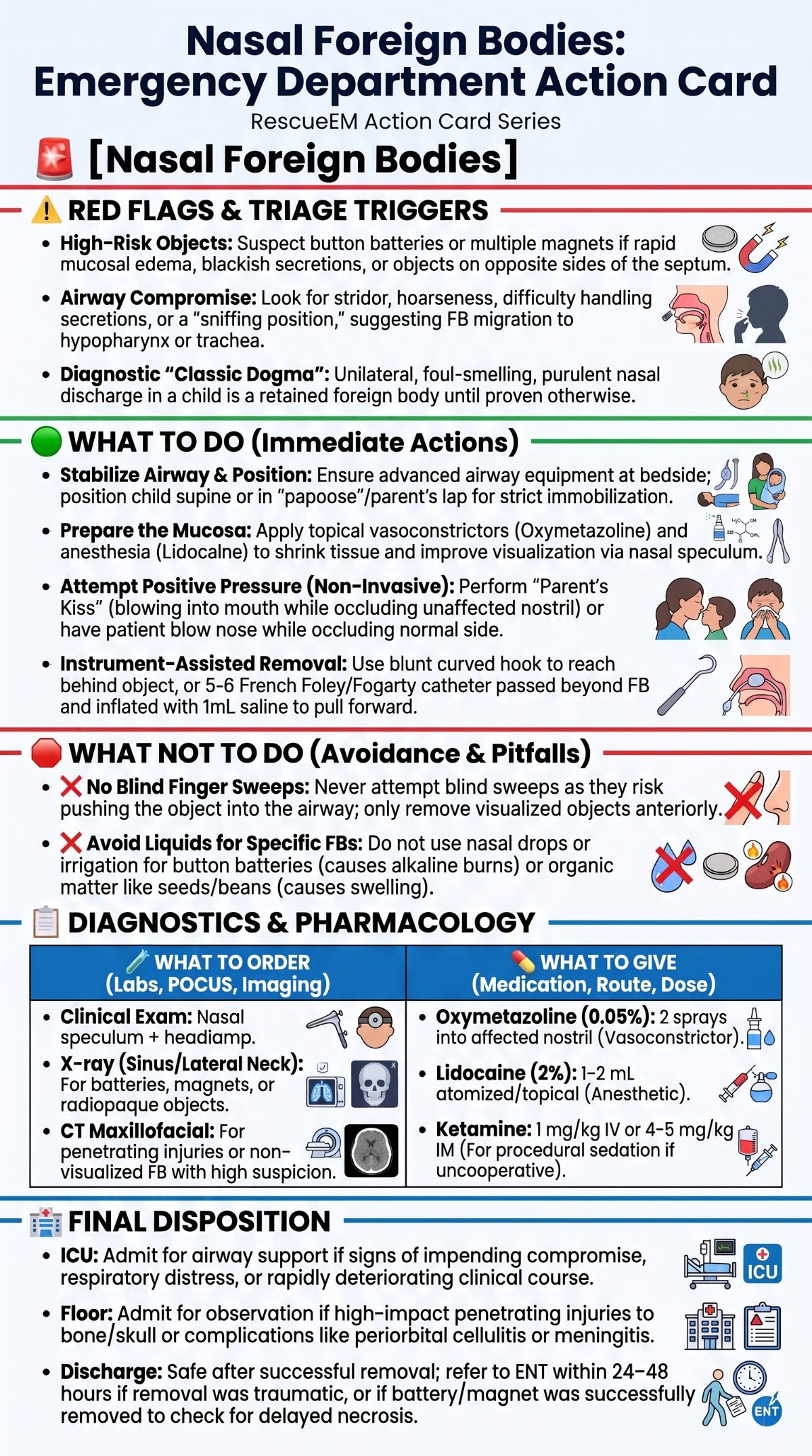 Nasal Foreign Bodies Emergency Card