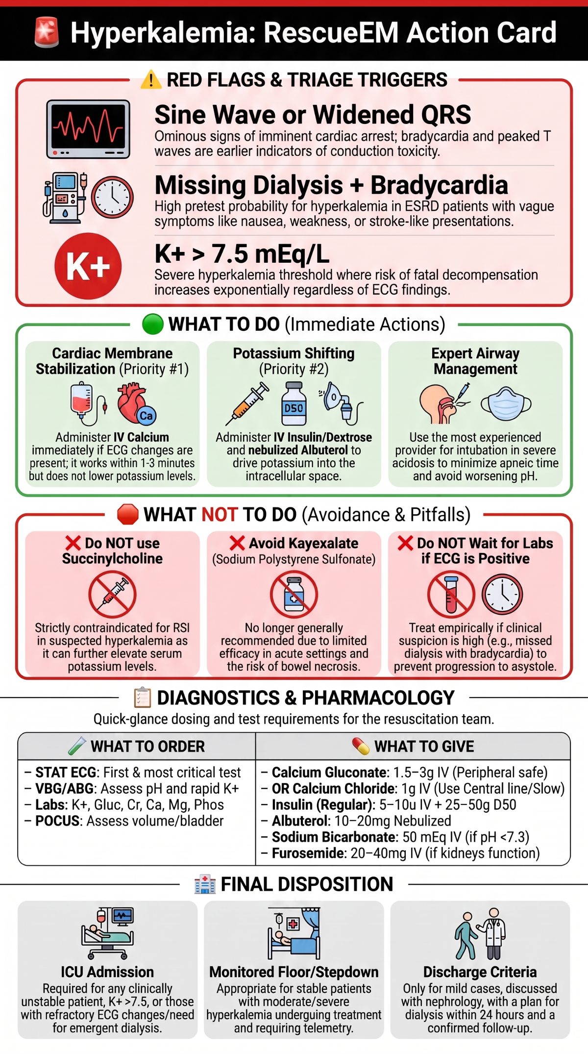 Hyperkalemia Emergency Action Card