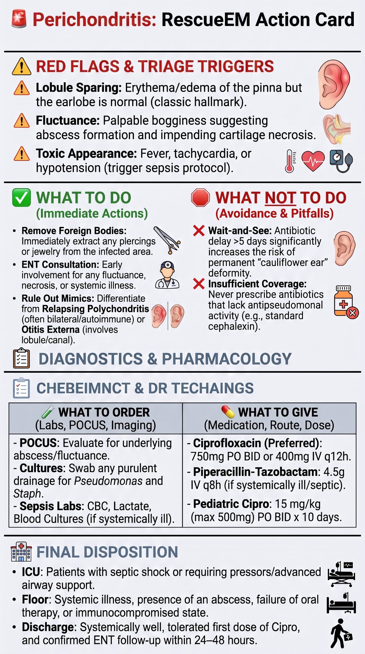 Perichondritis Clinical Action Card