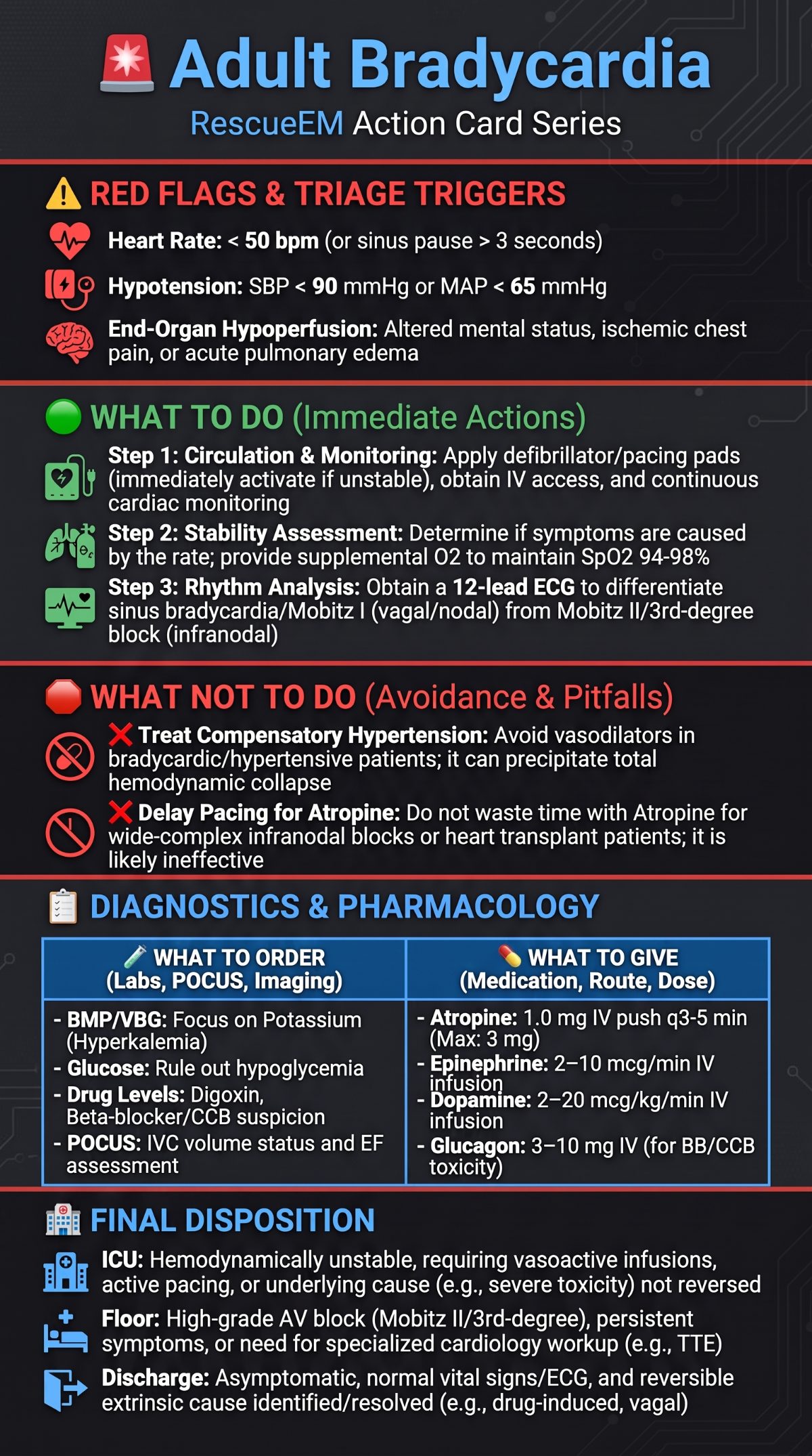 Adult Bradycardia Action Card