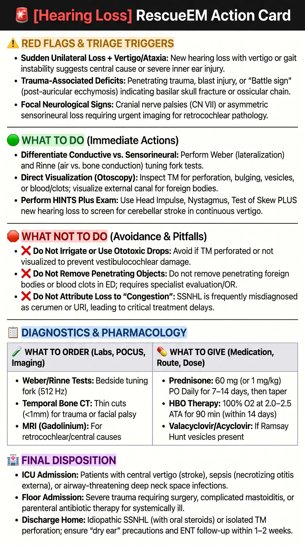 Hearing Loss Emergency Action Card