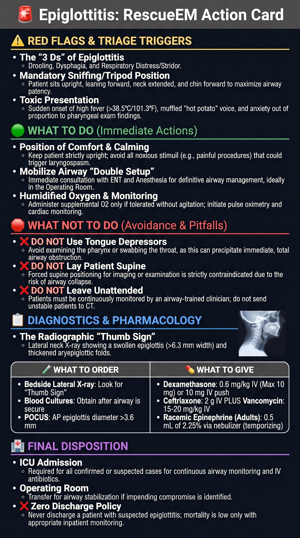 Epiglottitis Emergency Management Action Card