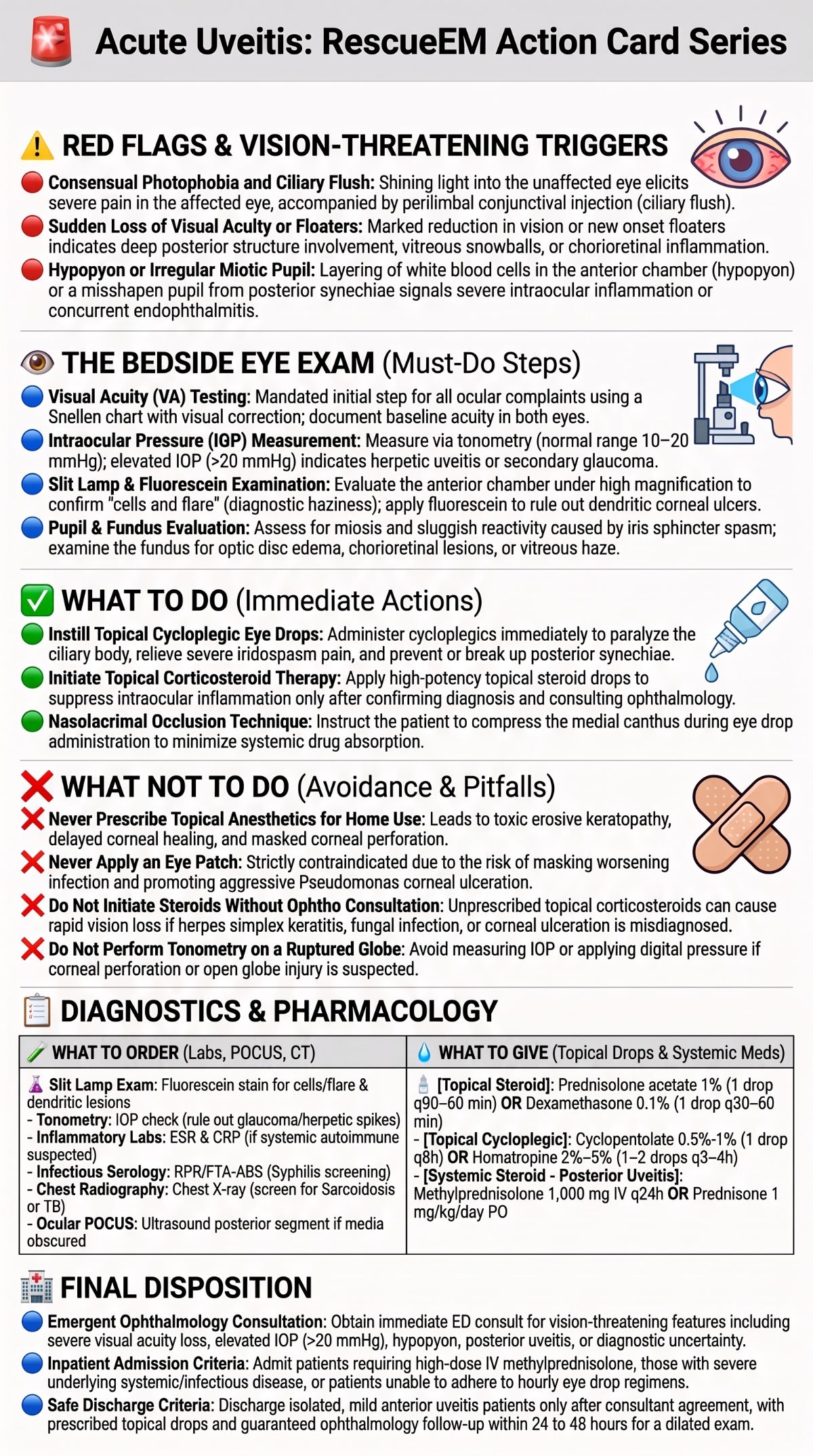 Acute Uveitis Action Card Guide