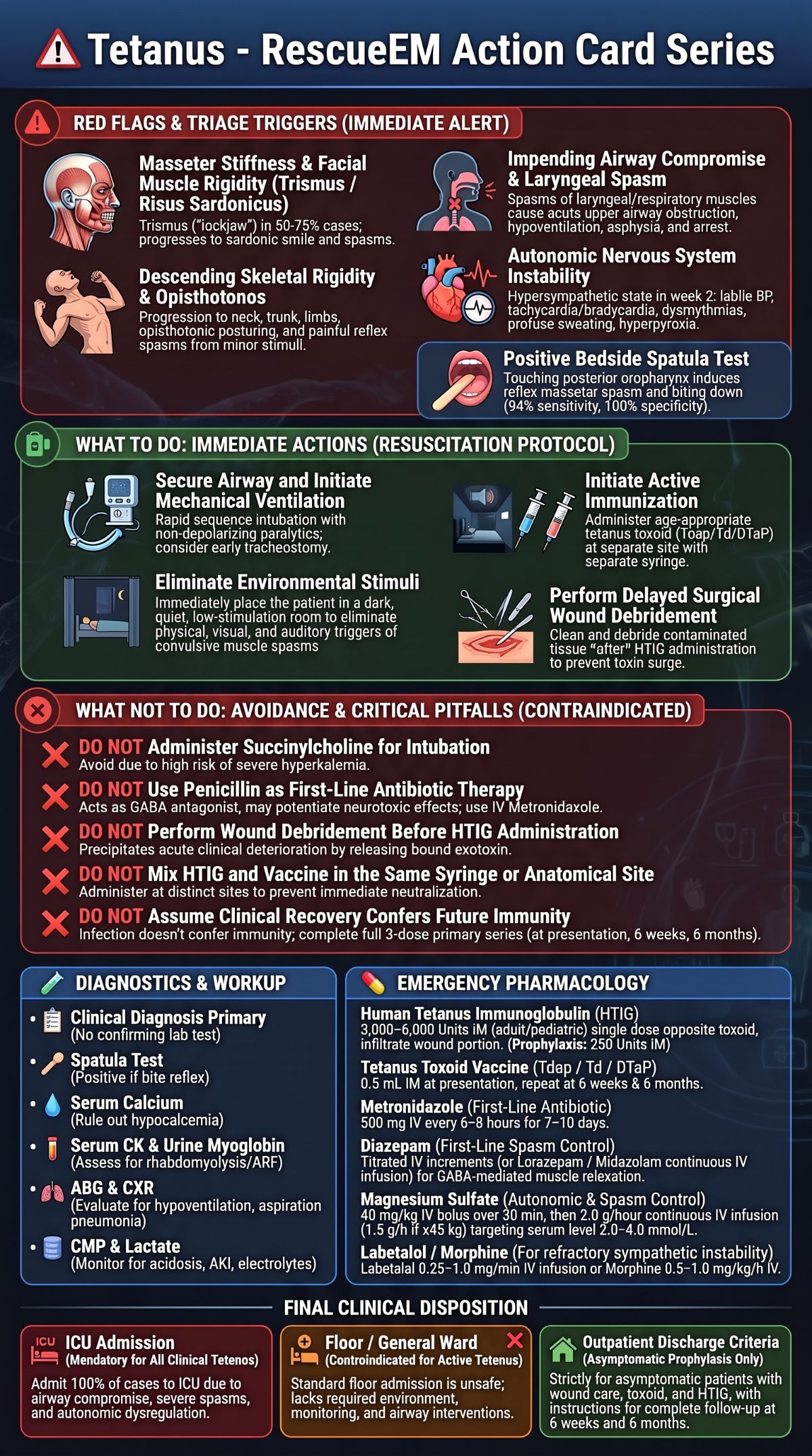 Tetanus Emergency Action Card Guide