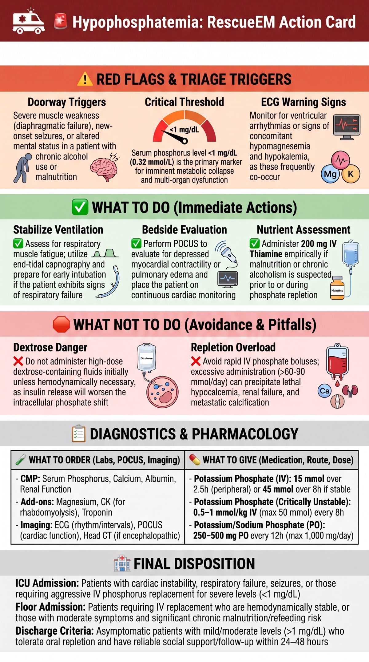 Hypophosphatemia Emergency Action Card