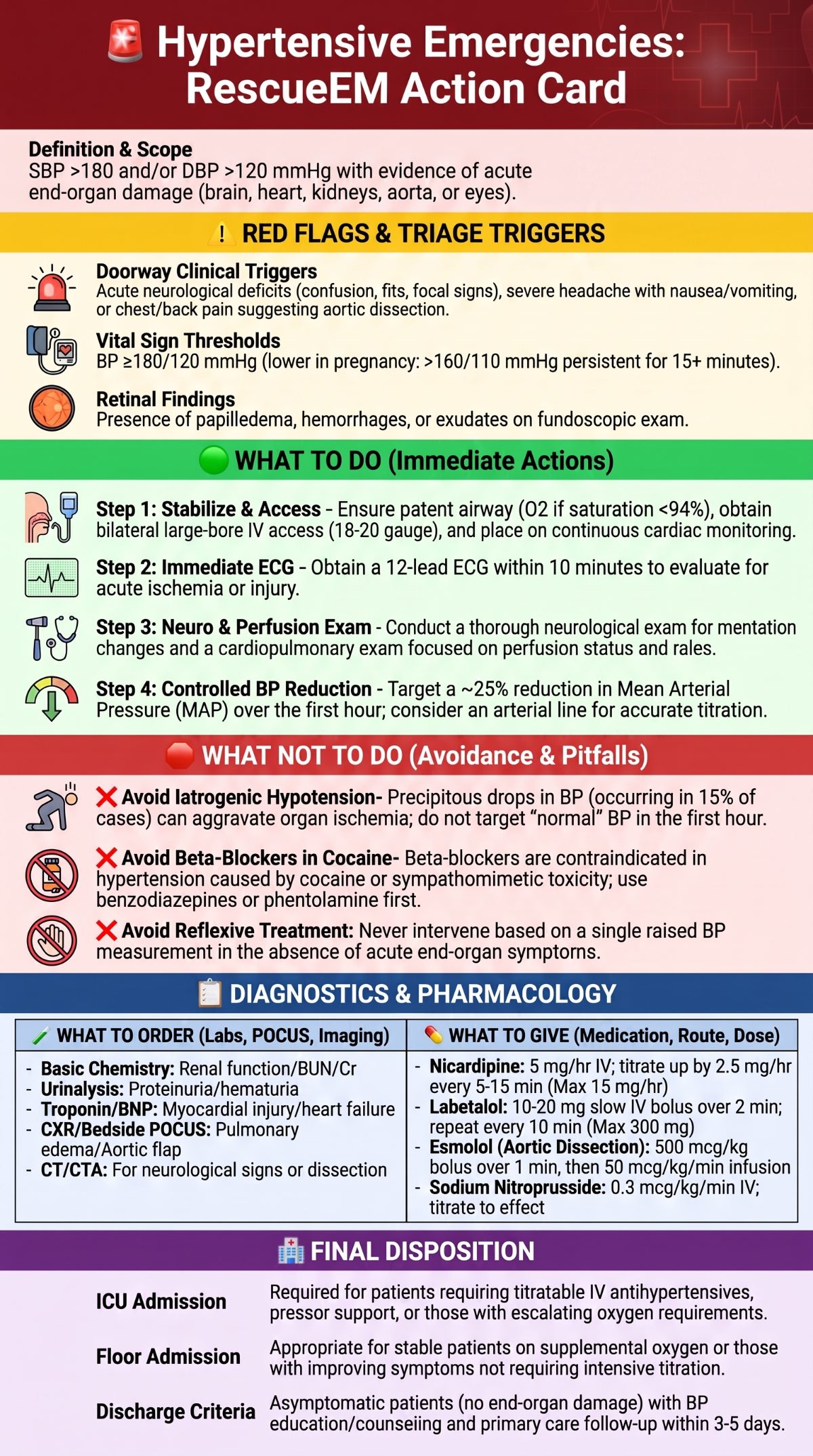Hypertensive Emergencies Action Card
