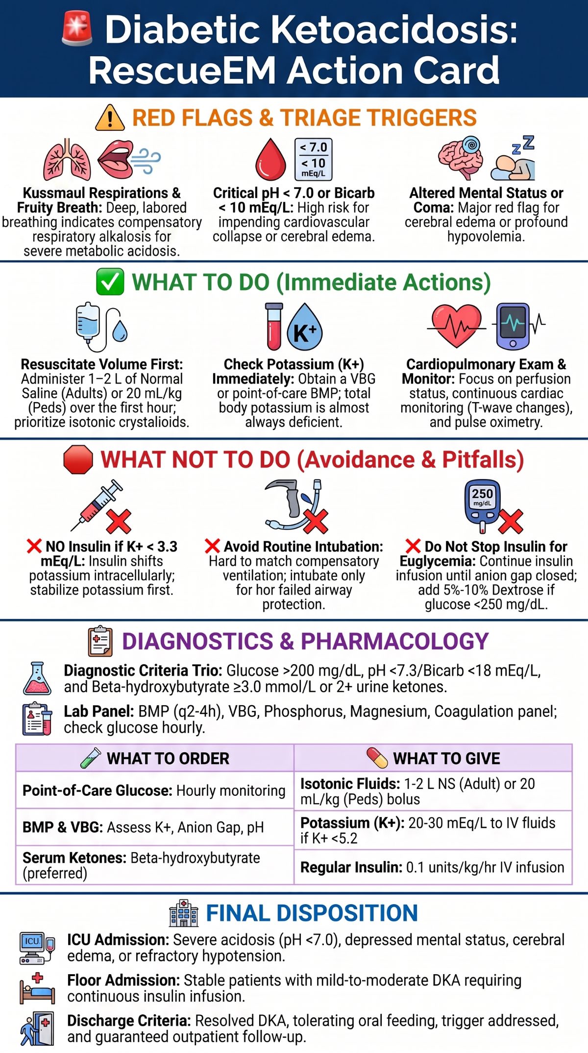 Diabetic Ketoacidosis Medical Action Card