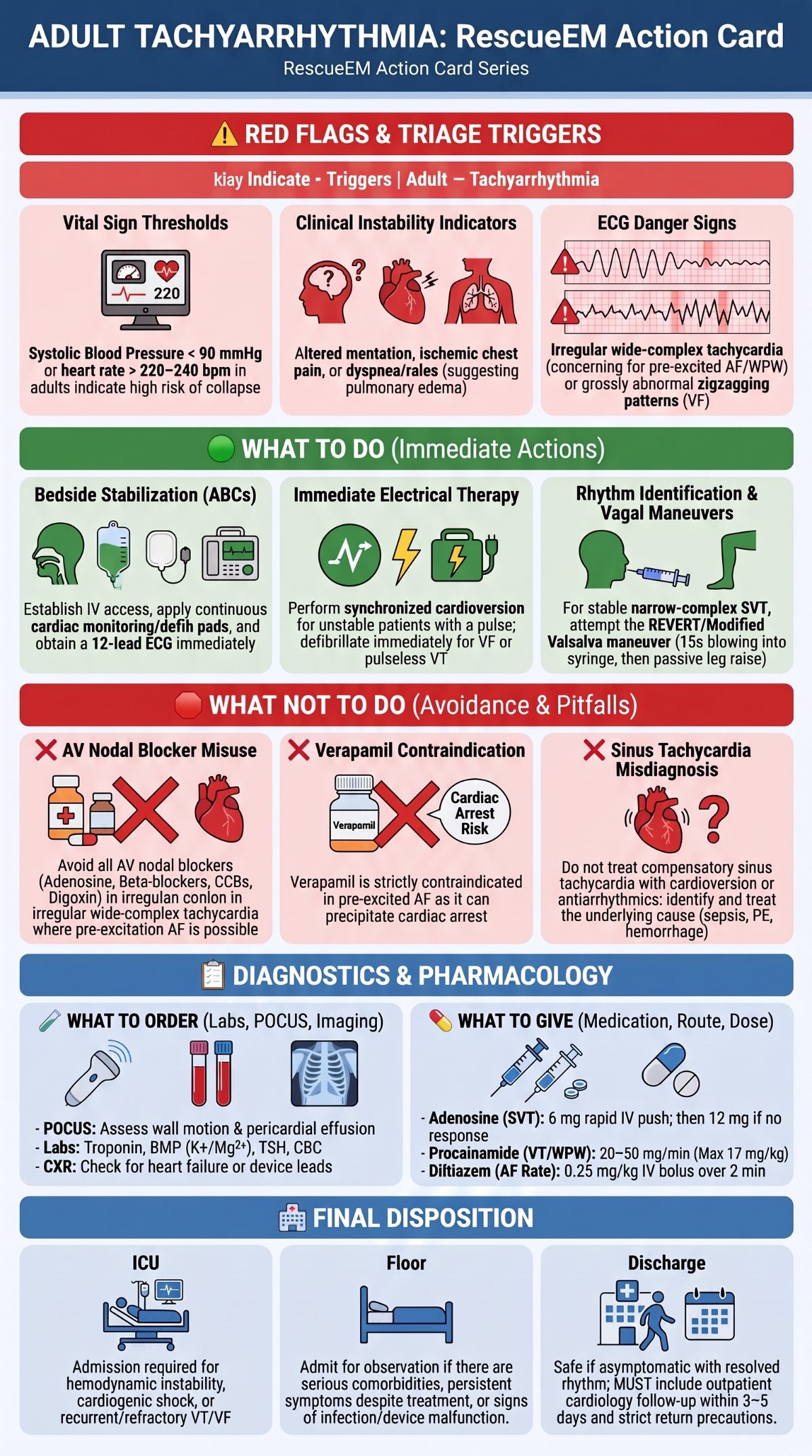 Adult Tachyarrhythmia Action Card