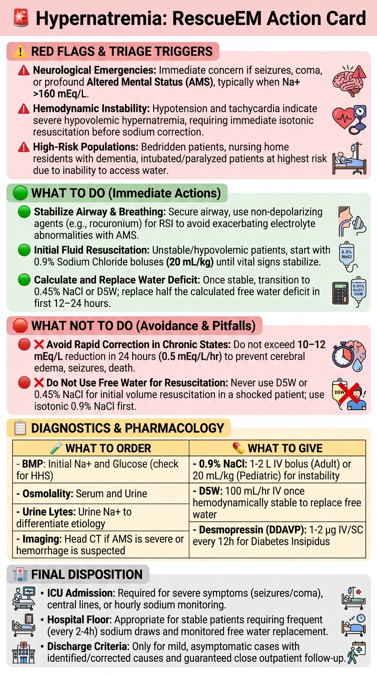 Hypernatremia Emergency Action Card