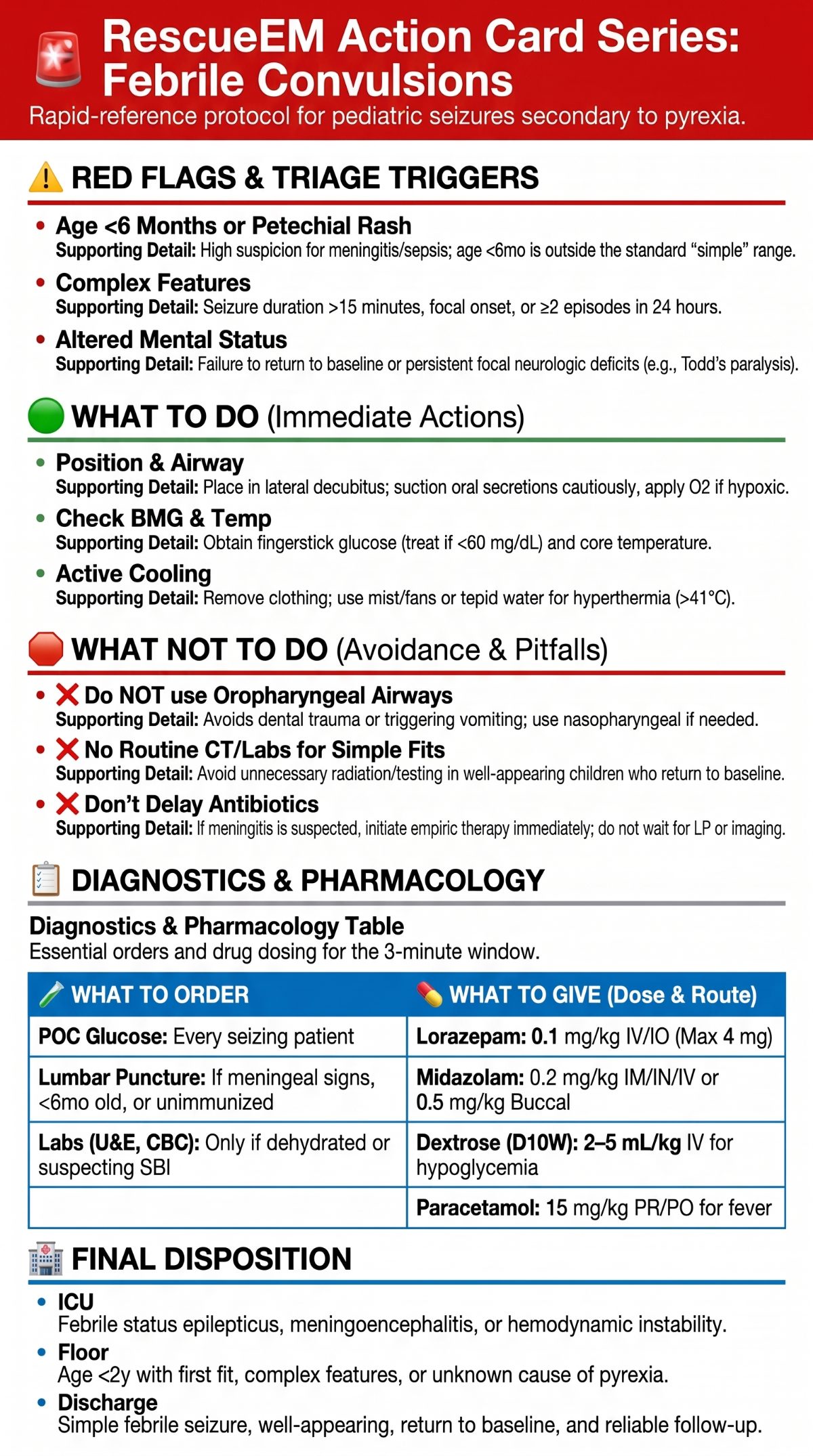 Pediatric Febrile Convulsions Action Protocol