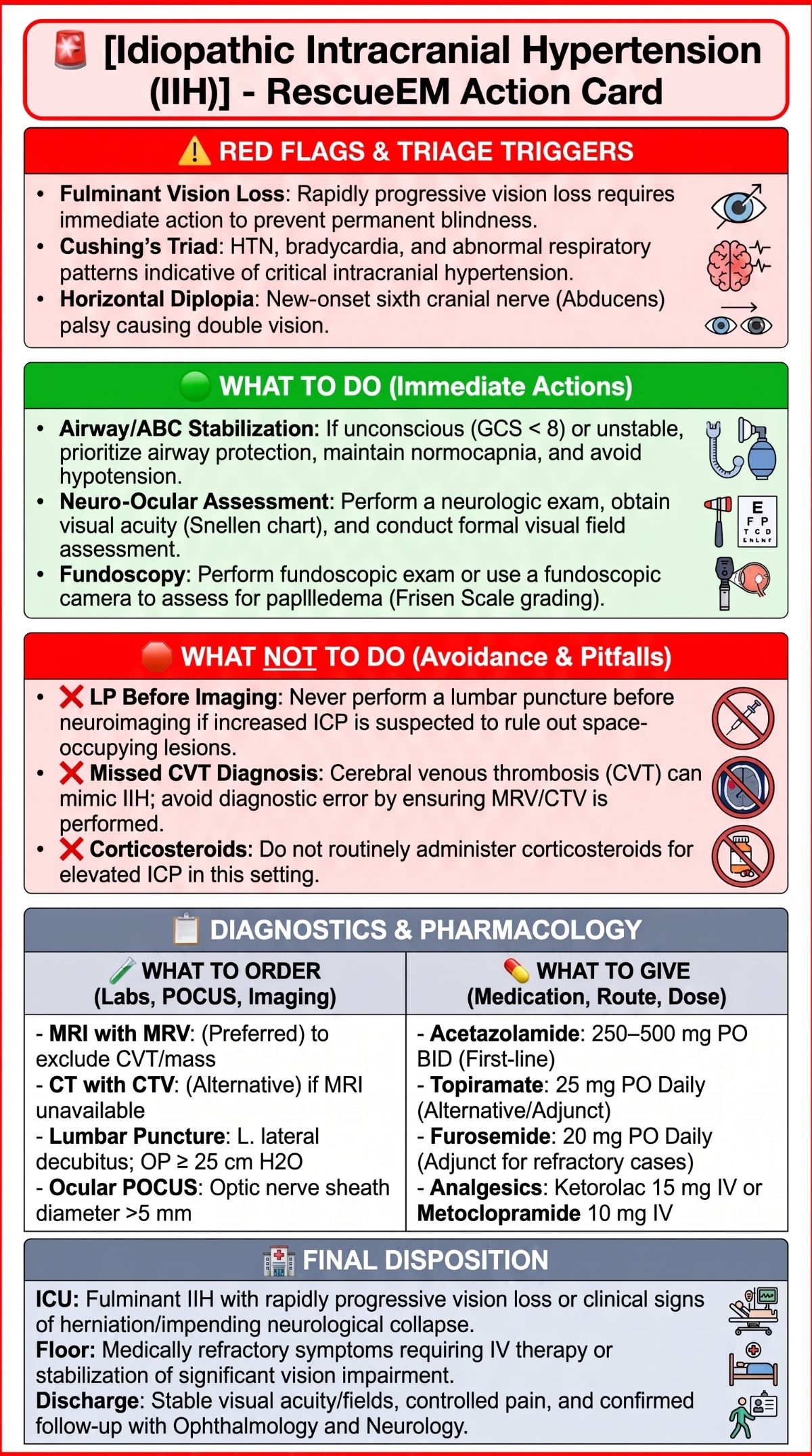 IIH Emergency Management Action Card